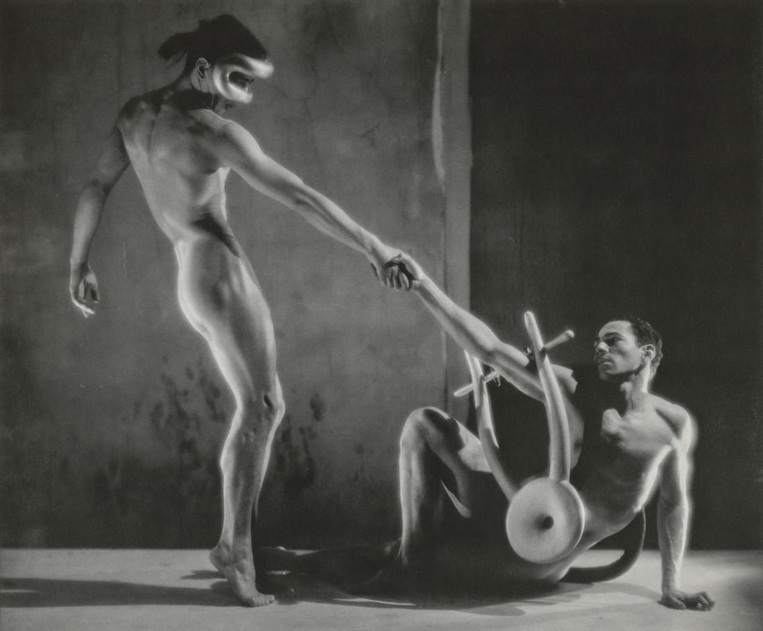 GEORGE PLATT-LYNES - Orpheus, New York City Ballet: Artist: GEORGE PLATT-LYNES Title: Orpheus, New York City Ballet, 1950 Medium: Photo Litho, 1993, USA Dimensions: 8.5x7.05" Description: Heat Wax Mounted on 11x14" Conservation Board Artist Bio: George