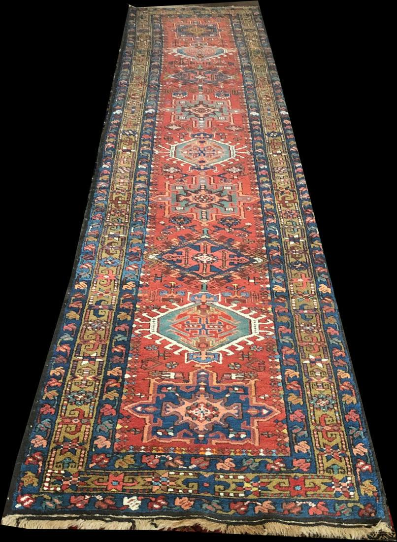 A Brillian 14' Long Antique Persian Heriz Hallway (1 of 6)