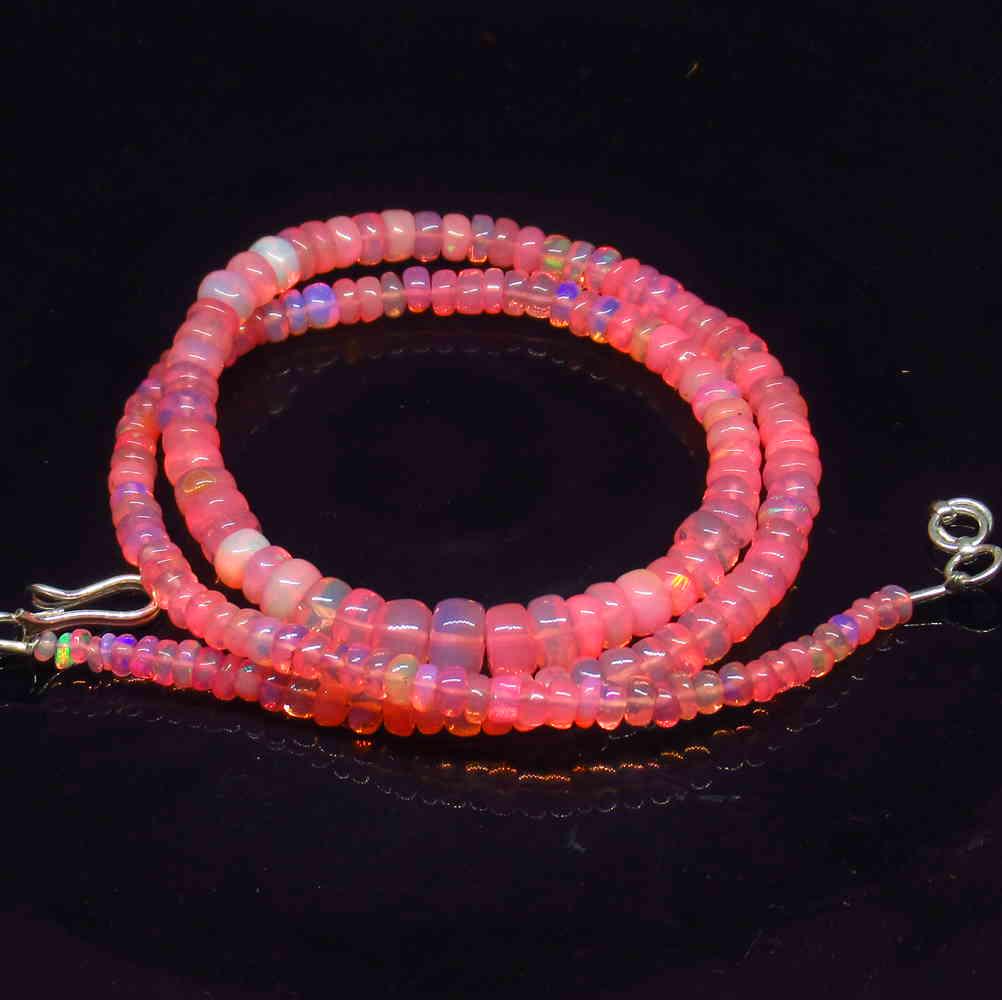 55.00 Ct 925 Silver 168 Natural Pink Fire Opal Beads (1 of 3)