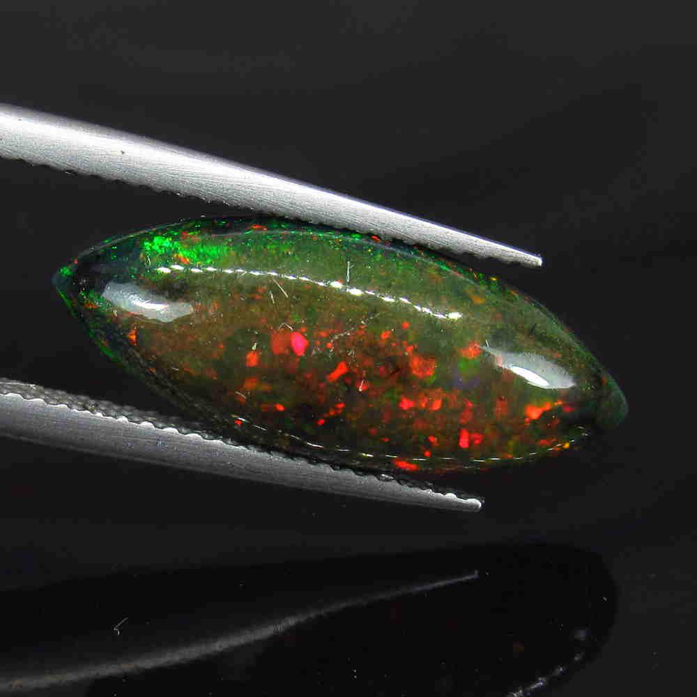 3.30 Ct Natural Ethiopian Black Fire Opal Pear Cab (1 of 2)