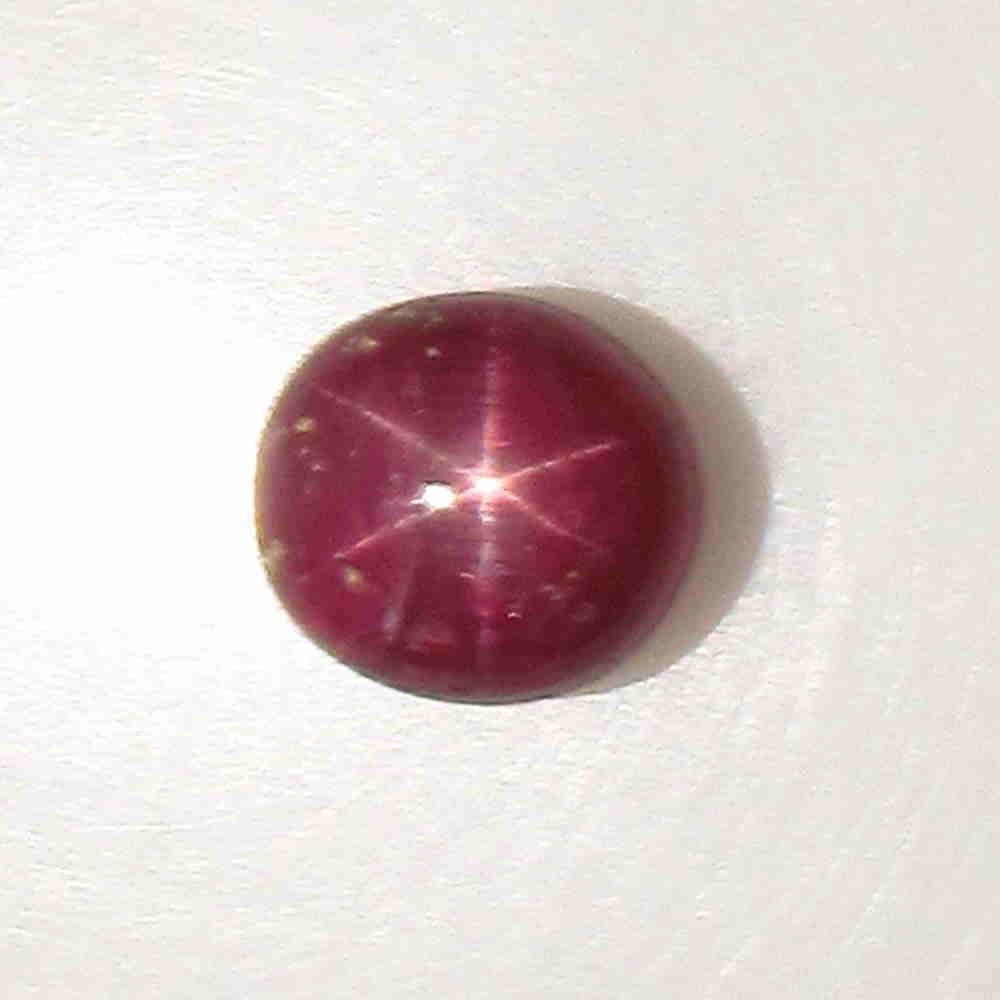 3.86 Ct Natural Six Line Red Star Ruby Oval Cab (1 of 2)