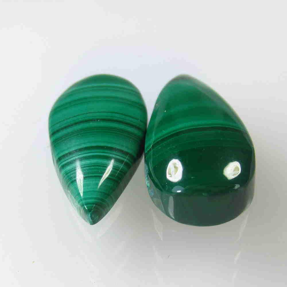 12.86 Ctw Natural Green Malachite Pear Pair: No Reserve! Title: 12.86 Ctw Natural Green Malachite Pear Pair Stone Clarity: Opaque Gemstone: Malachite Carat Weight: 12.86 Dimensions: 16.30 x 8.60 x 4.80 mm / 2 PC's Additional Information: Drilled