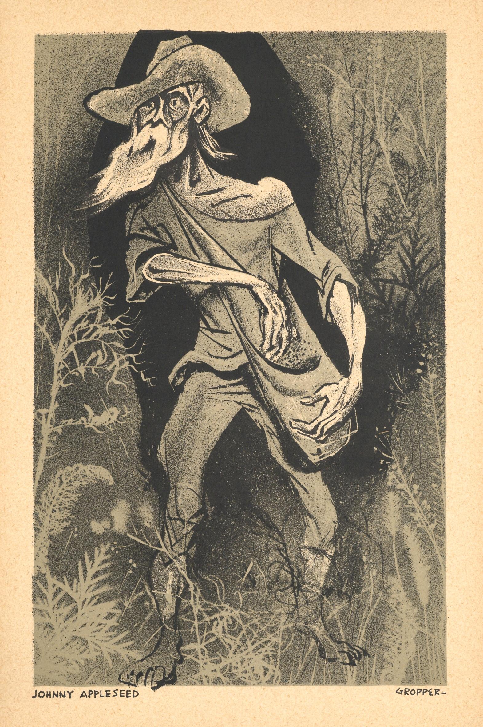 William Gropper original lithograph "Johnny Appleseed" (1 of 1)
