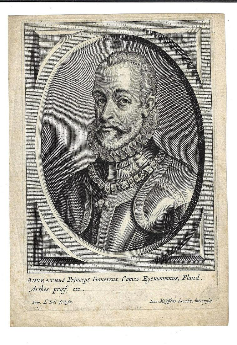 C1650 Engraving Petrus de Jode Amurathes (1 of 1)