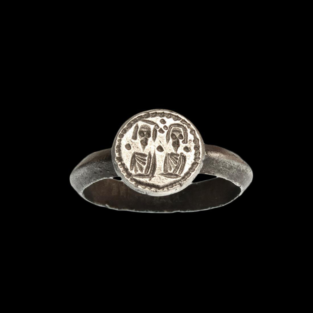 Byzantine Silver Wedding Ring, c. 10th century A.D. (1 of 6)