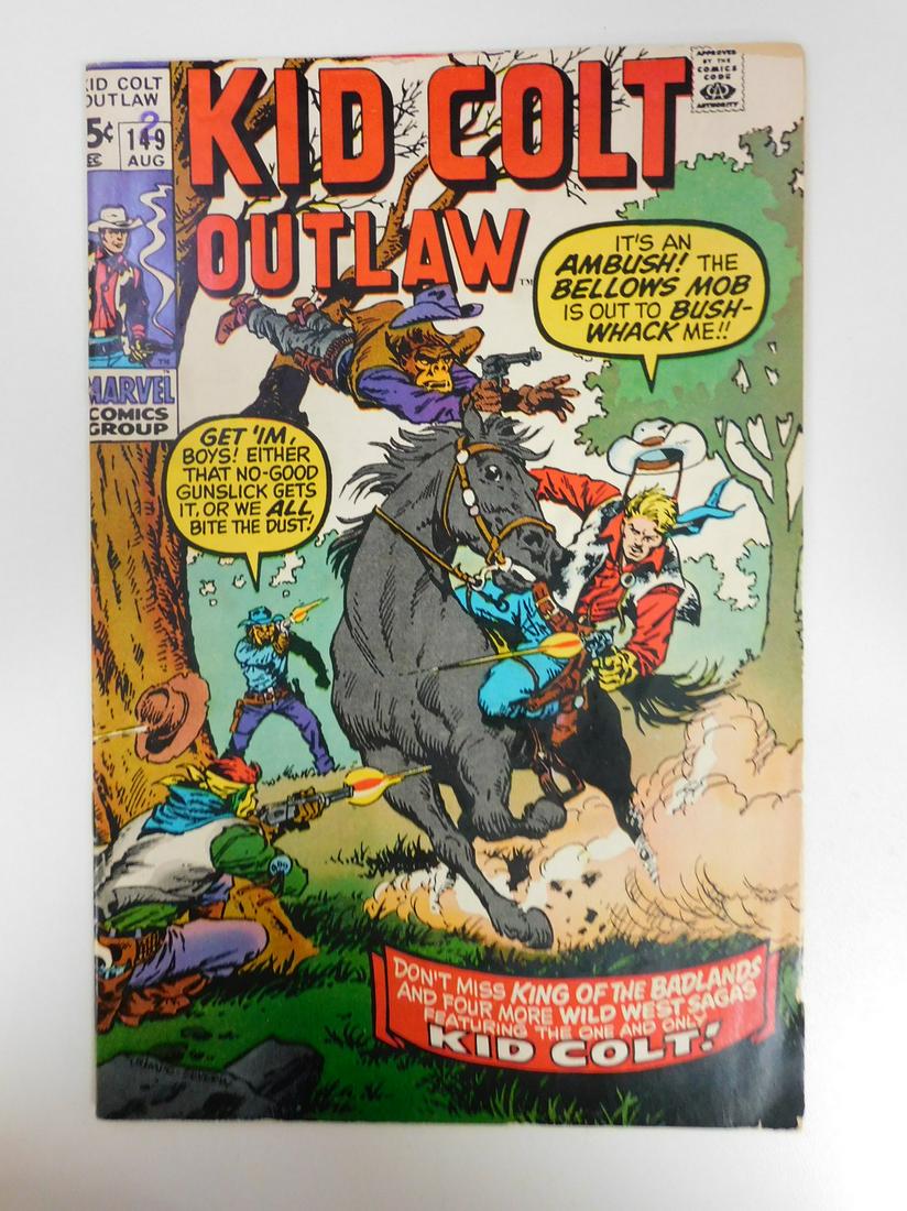 Kid Colt Outlaw #149: No Reserve! Kid Colt Outlaw #149. VG Shipping: Individual Comics: Flat-rate of $9.99 (1-8 comics) or $19.99 (9+ comics) to anywhere within the contiguous U.S. International: Foreign shipping rates are