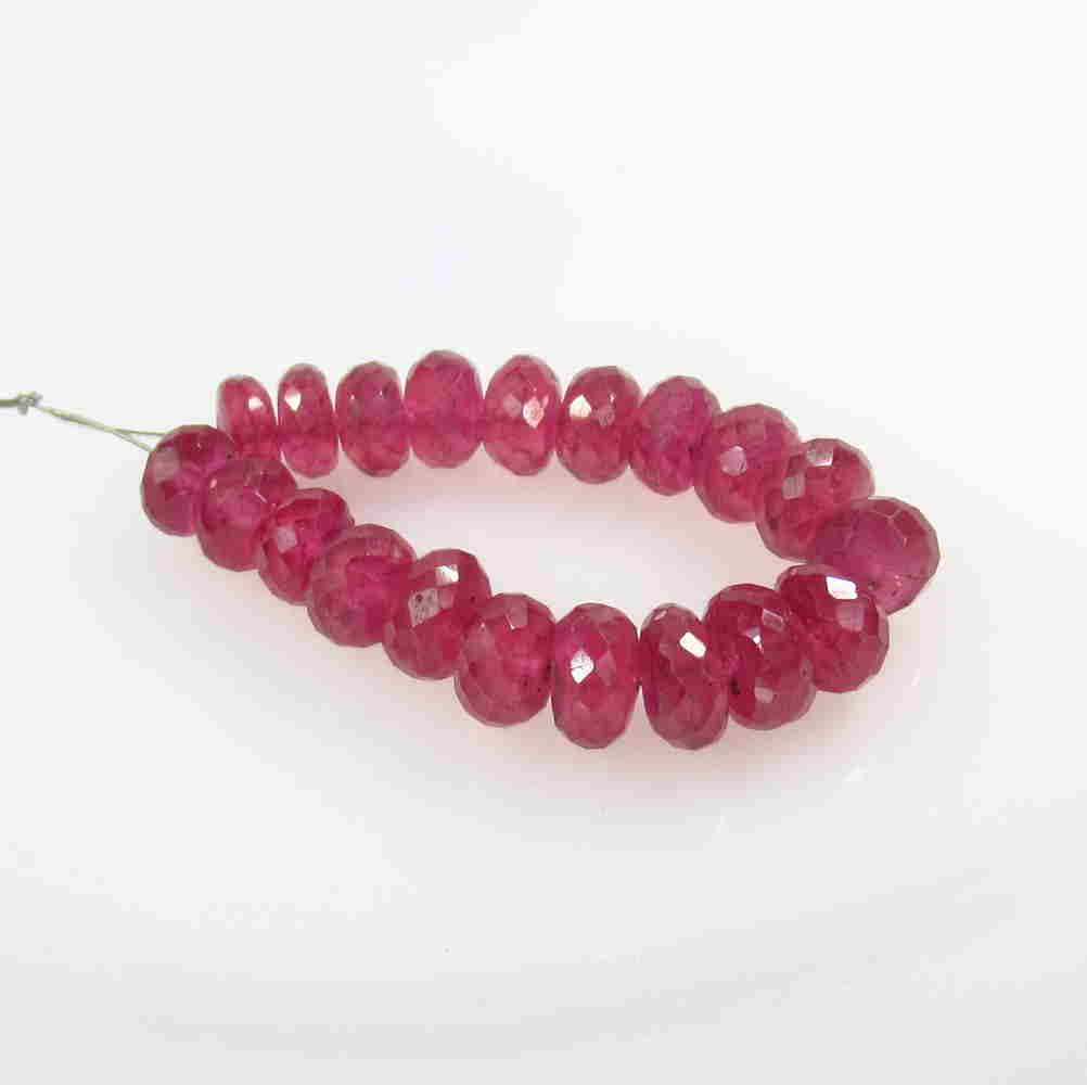 48.89 Ctw Natural 20 Drilled Ruby Round Beads (1 of 2)