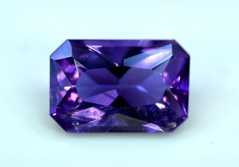 Amethyst, 5.40 Carats Natural Top Color Fancy Cut: Material Amethyst more Dimensions Carat weight: 5.40 Description Product Video Link: https://youtu.be/yn2Sk9Moi_U Dimensions (mm) 13x9x6 mm Weight (carats) 5.40 carats No Treatment: Natural Gemstone T