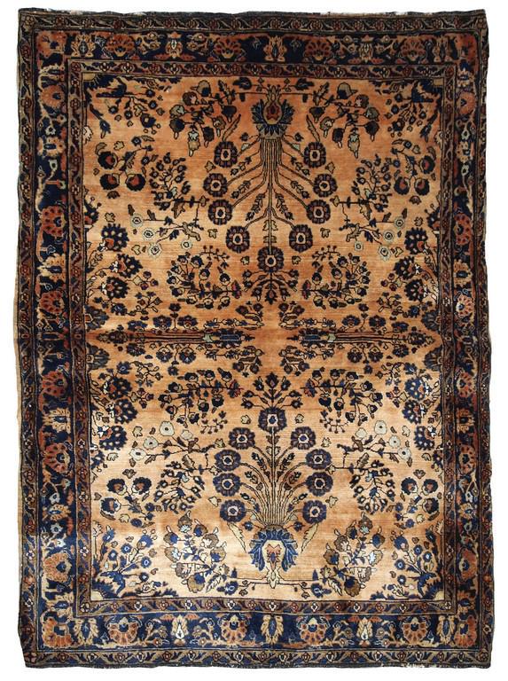 Handmade antique Persian Sarouk rug 3.5' x 5.4' ( 106cm (1 of 10)