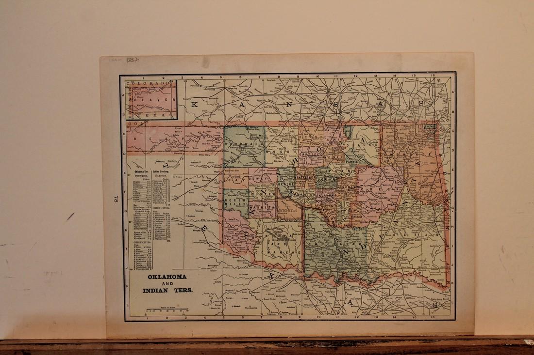 1887 Map of Oklahoma and the Indian Territory (1 of 3)