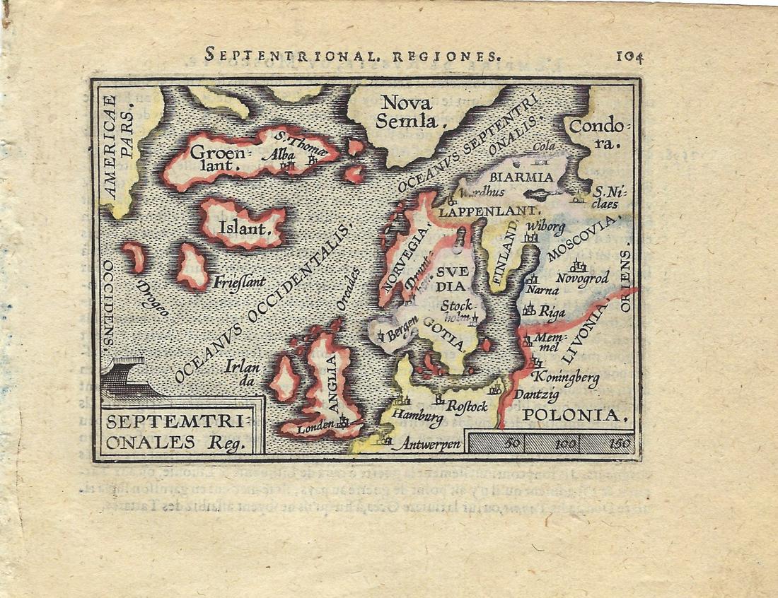 1602 Ortelius Map of Artic Regions and Northern Europe, (1 of 1)