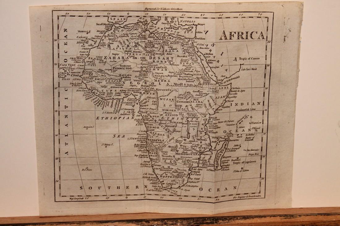 1801 Map of Africa: Author: Walker Title: 1801 Map of Africa Medium: Ink on PaperDimensions: 10"X8.5" Map of Africa dated 1801. Part of the 3rd edition of the Universal Gazetteer. Published by John Walker in London. Revi