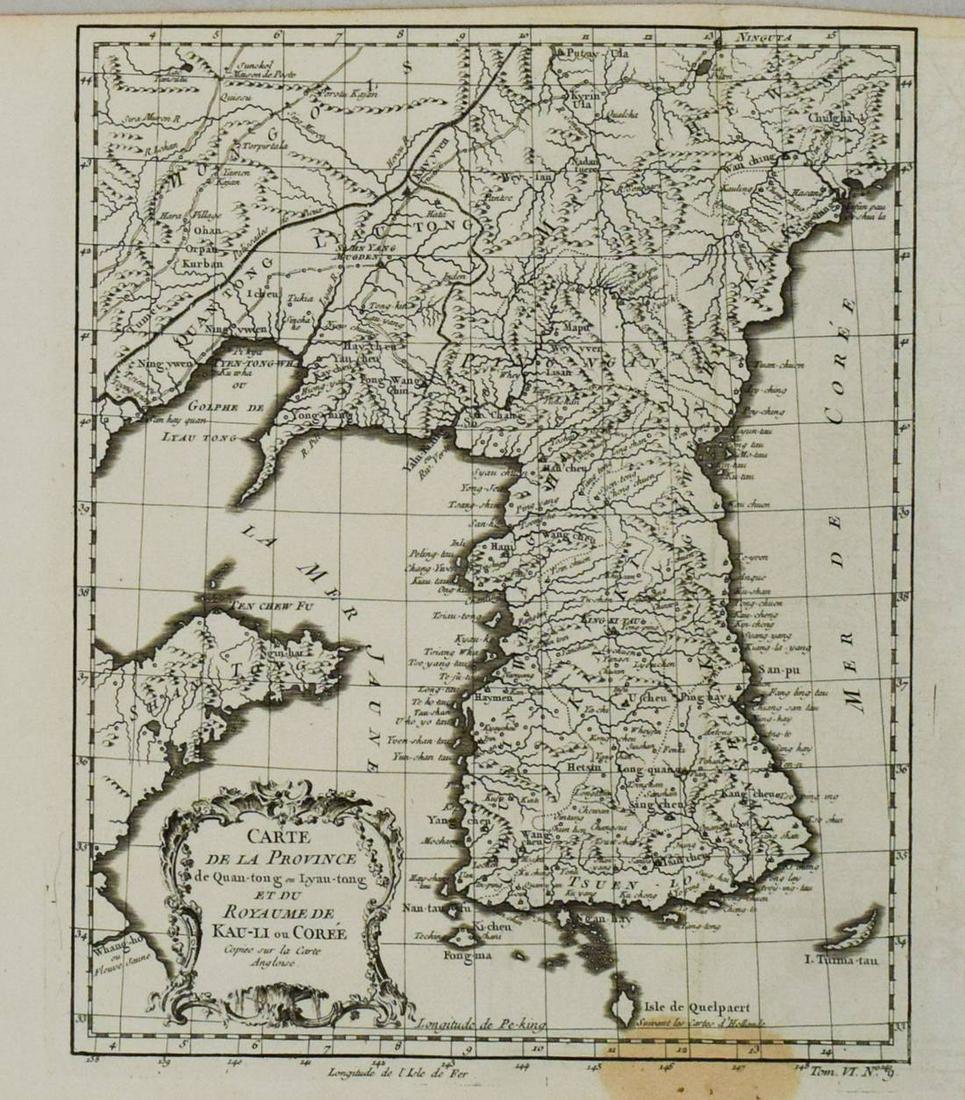 1758 Bellin Map of Korea -- Carte de la Province de: Title: 1758 Bellin Map of Korea -- Carte de la Province de Quantong ou Lyau-Tong et du Royaume de Kau-Li ou Coree. Copiee sur la Carte Angloise. Cartographer: J Bellin Year / Place: 1758 c., Paris Map