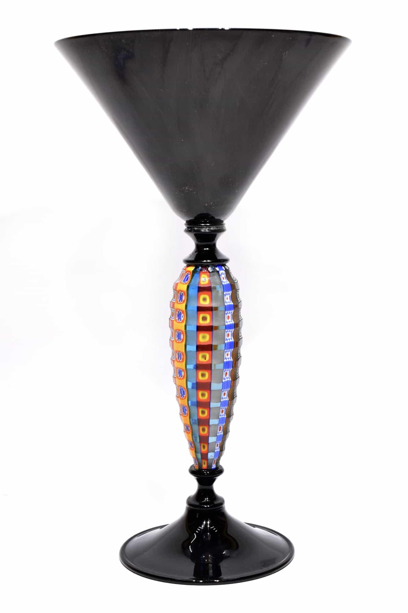Murano Glass Chalice “ Battuto “ Signed: Title: Murano Glass Chalice Â“ Battuto Â“ Signed Maker: De Mio Giuliano Origin: Murano Date: 2020 Material: Glass Size/Weight: H. 24,5 L. 13,5 cm, P. 210 grams Additional Information: Top murano