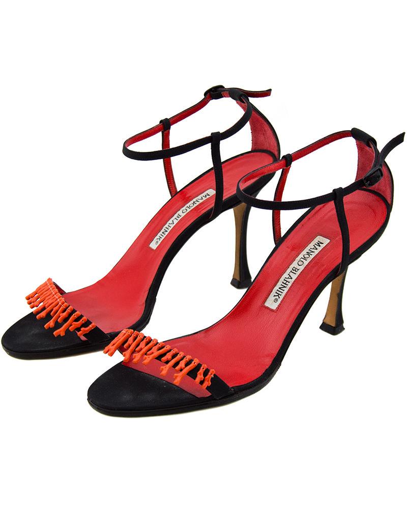 coral ankle strap heels