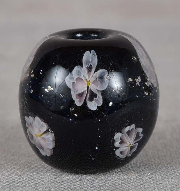Japanese glass OJIME tombodama CHERRY FLOWERS (1 of 4)