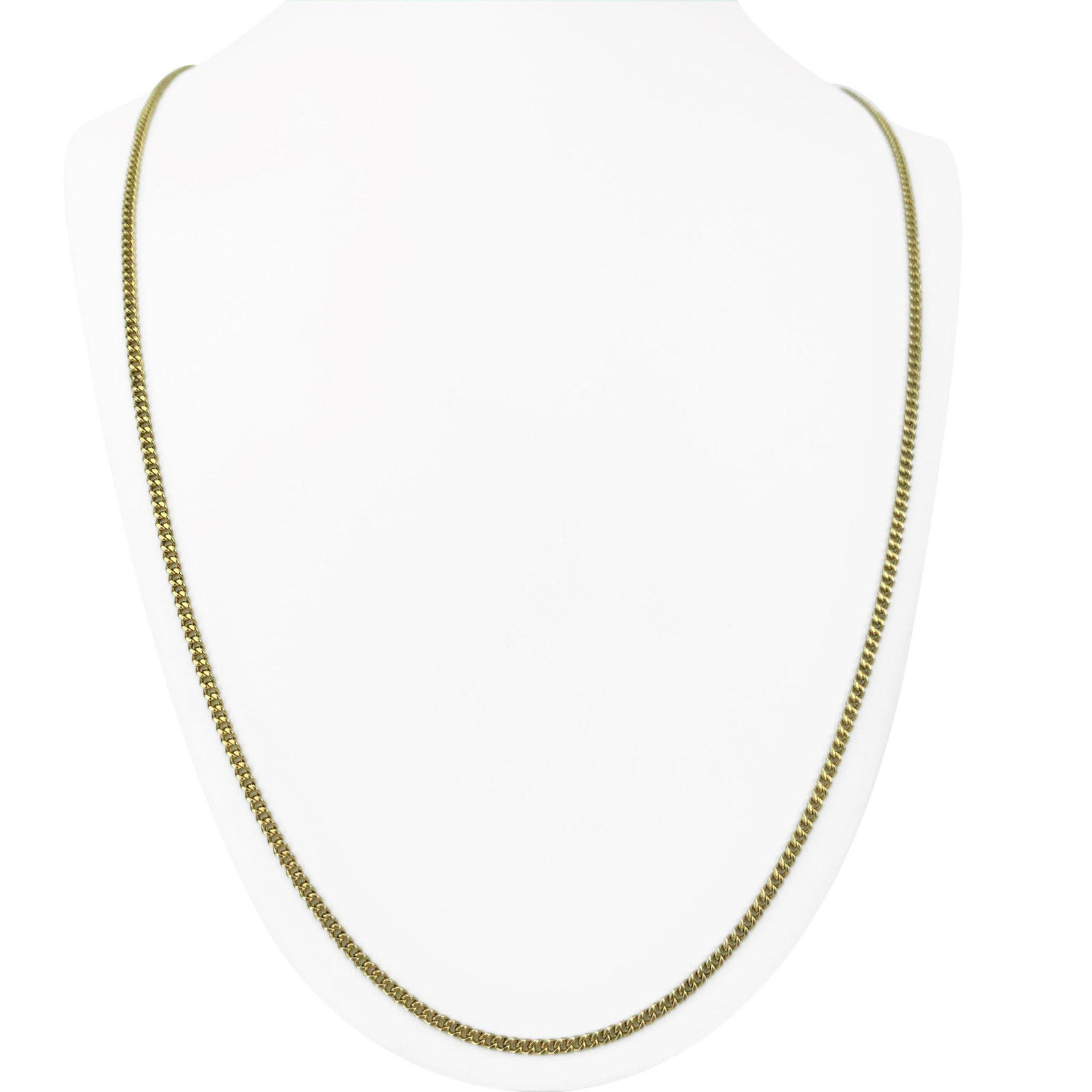 14k Yellow Gold 15.3g Solid Thin 2.5mm Curb Link Chain (1 of 7)