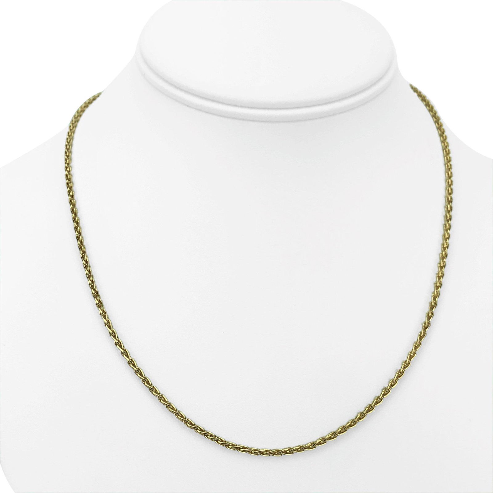 14k Yellow Gold 9g Ladies 2mm Spiga Wheat Link Chain (1 of 7)