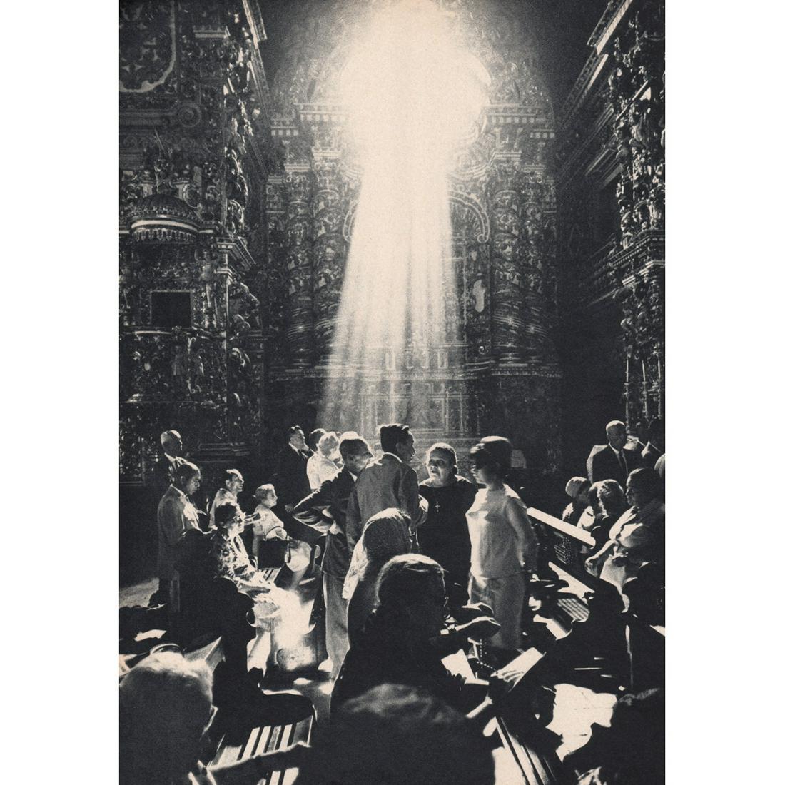 RENE BURRI - Altar in the Sao Francisco Church: Artist: RENE BURRI Print Title: Altar in the Sao Francisco Church, Bahia Medium: Sheet-fed Gravure Printing Date: 1960's Printed in Switzerland Image Size: 11 x 7.5 inches Rene Burri (1933-2014) was a