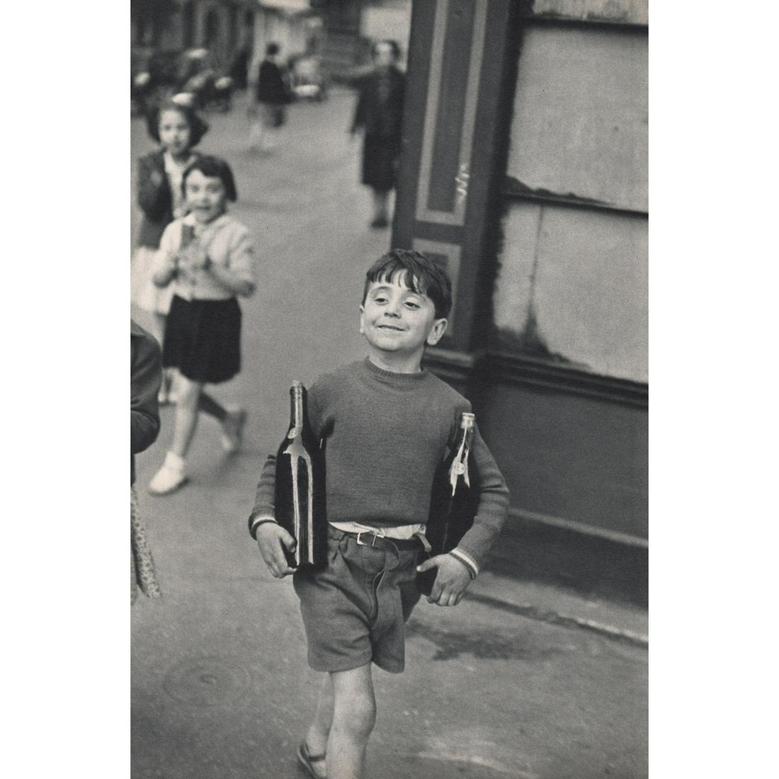 HENRI CARTIER-BRESSON - Shopping on a Sunday Morning: Artist: HENRI CARTIER-BRESSON Print Title: Shopping on a Sunday Morning, Rue Mouffetard, Paris Medium: Sheet-fed Gravure Printing Date: 1950's Printed in France Image Size approx: 13.5 x 8.75 inches H