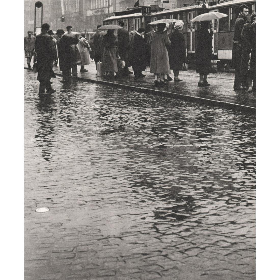 VACLAV JIRU - Wenceslas Square, 1954-64: Artist: VACLAV JIRU Print Title: Wenceslas Square, 1954-64 Medium: Sheet-Fed Gravure Printing Date: 1960's Printed in Prague Image size approx. 8.75 X 7.25 inches Václav Jír? (1910-1980) was a Czech
