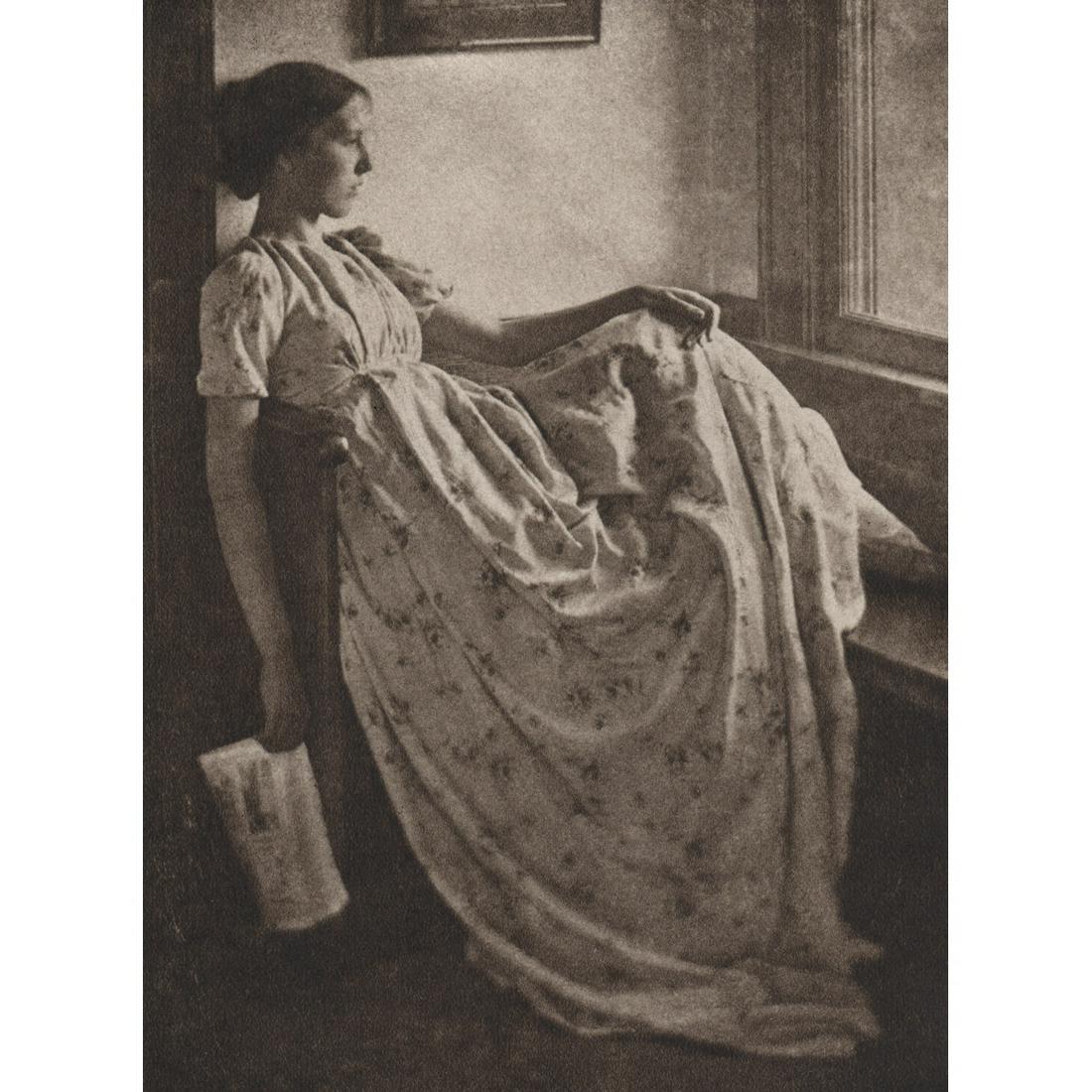 CLARENCE H. WHITE - The Window Seat, 1899: Artist: CLARENCE H. WHITE Print Title: The Window Seat, 1899 Medium: Sheet-fed Gravure Printing Date: 1970's Printed in Switzerland Image Size: 7.25 x 5.25 inches Clarence Hudson White (1871-1925) was