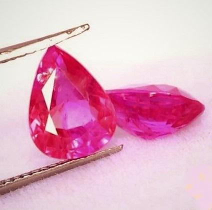 1.83 cts Natural Pear Pink Red Ruby (1 of 2)