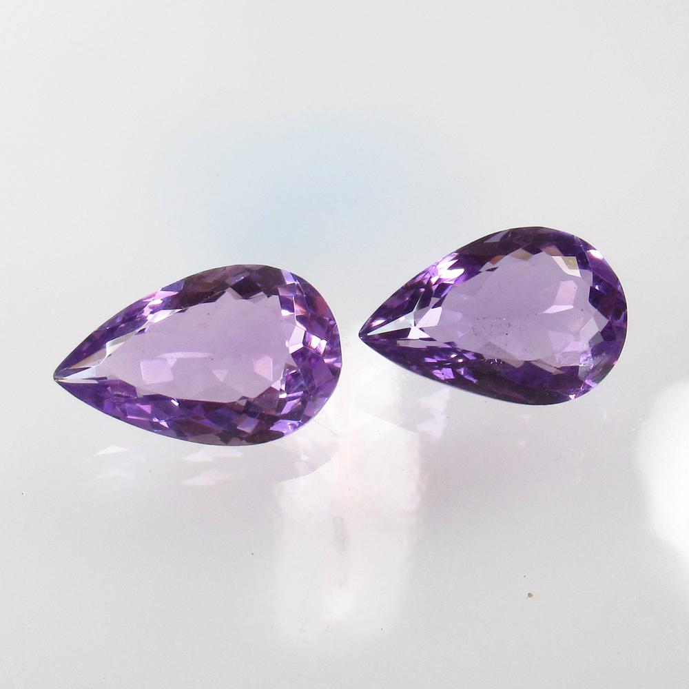 10.09 Ctw Natural Purple Amethyst Pear Pair (1 of 2)