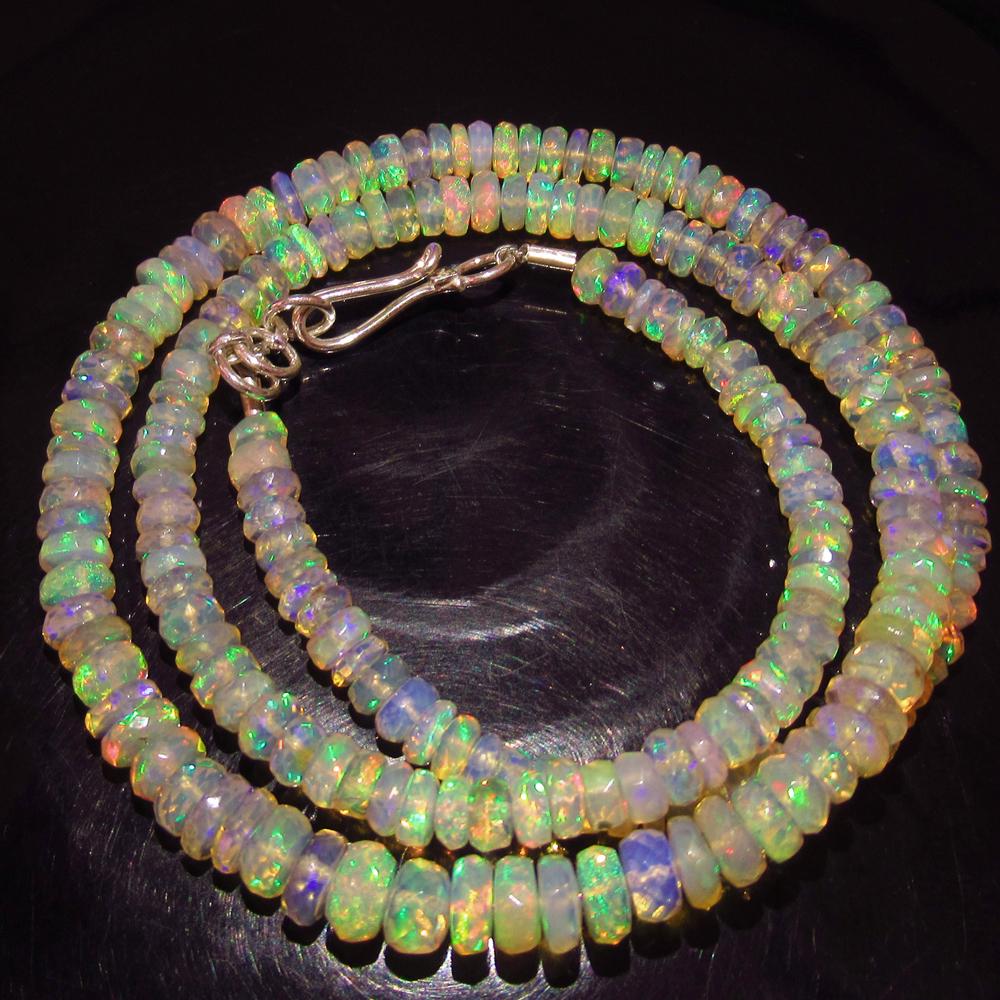 45.86 Ct 925 Silver 201 Round Faceted Opal Beads (1 of 3)