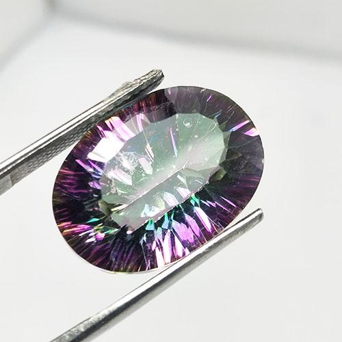 12.34 CTS NATURAL MYSTIC TOPAZ OVAL SHAPE GOOD LUSTER (1 of 4)
