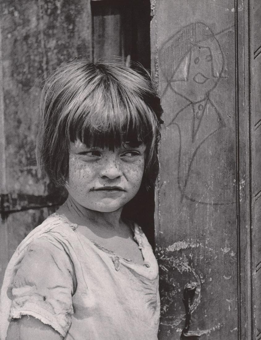 WALKER EVANS - Child in Back Yard, 1932: Artist: WALKER EVANS Print Title: License Photo Studio in NY, 1934 Printing Date: 1930Â’s Medium: Photoengraving Printed in: the USA Image Size approx: 7 x 5.5Â” Walker Evans(1903Â–1975) was