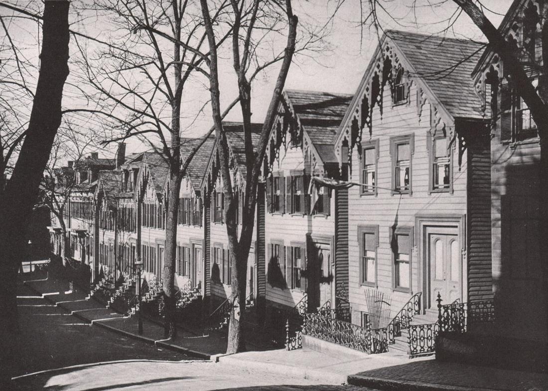 WALKER EVANS - Wooden Houses, Boston, 1930: Artist: WALKER EVANS Print Title: Wooden Houses, Boston, 1930 Printing Date: 1930’s Medium: Photoengraving Printed in: the USA Image Size appprox.: 4.5 x 6” Walker Evans(1903–1975) was one of th