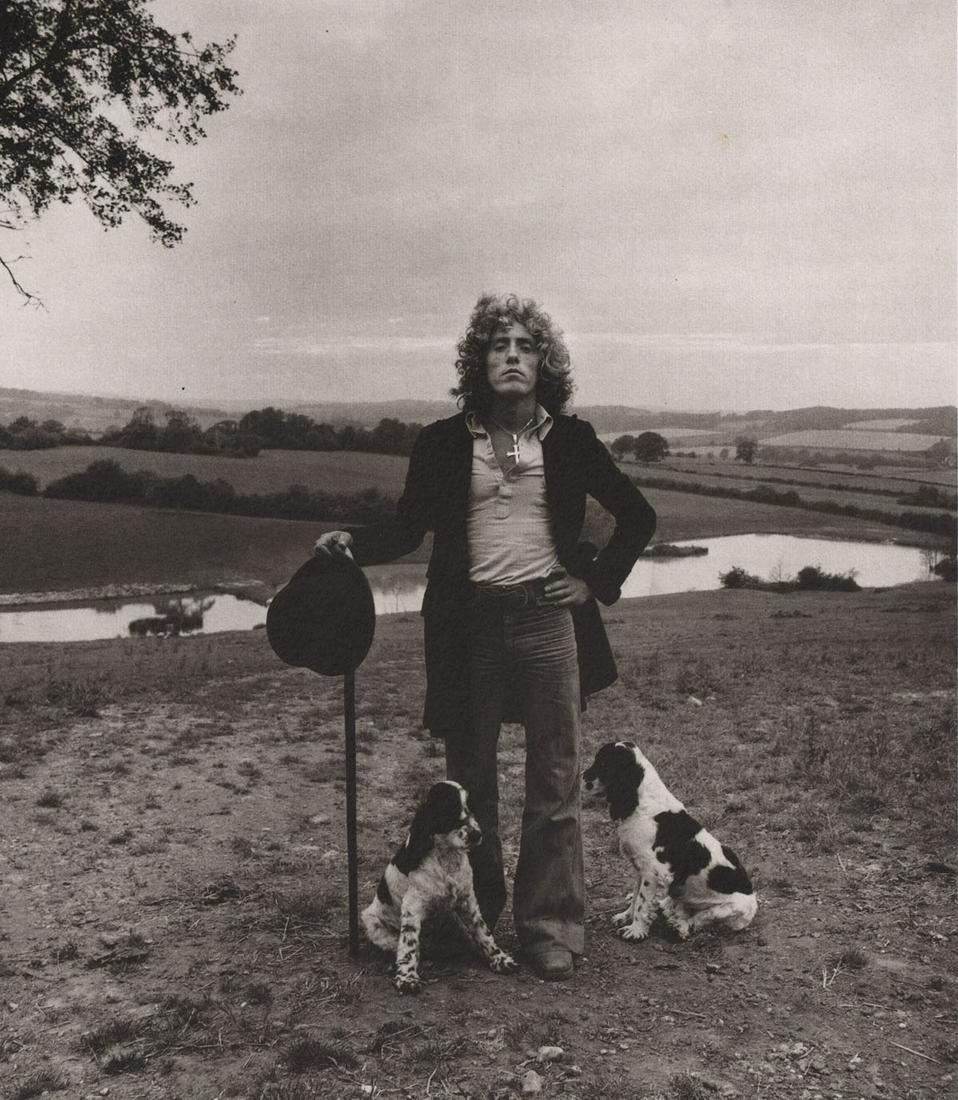TERRY O’NEILL - Roger Daltrey on his estate in Sussex,: Artist: TERRY O’NEILL Print Title: Roger Daltrey on his estate in Sussex, 1978 Printing Date: 1980’s Medium: photo-lithograph Printed in: Italy Image Size approx.: 7.5 x 6.5” Terry O'Neill ((bor