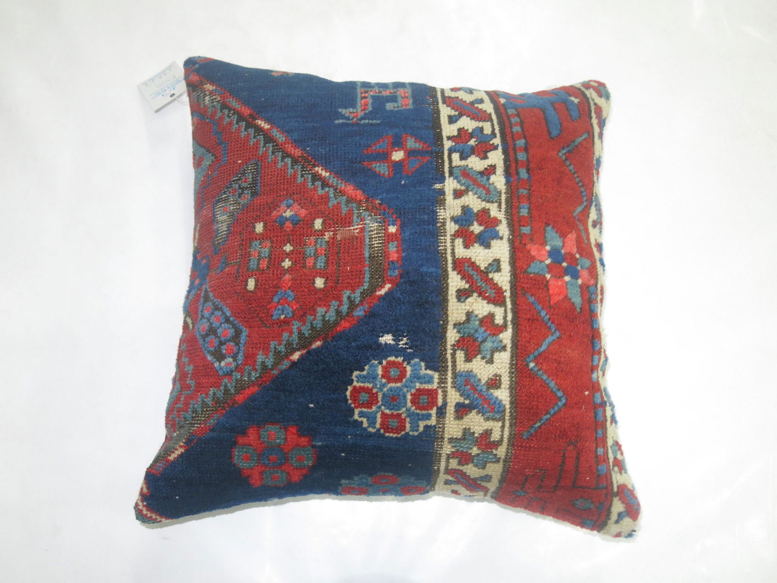 Geometric Blue Heriz Rug Pillow (1 of 2)