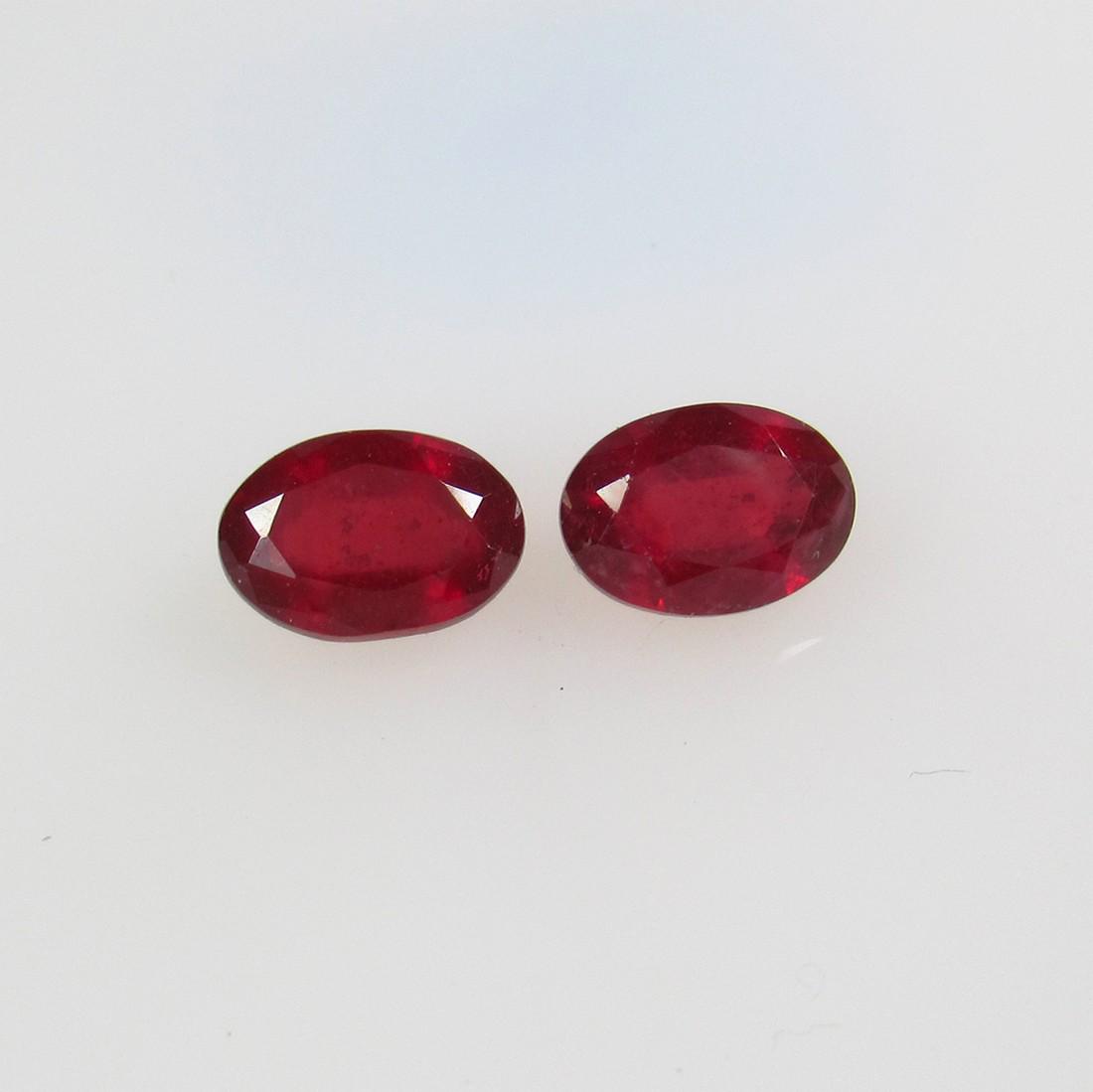 2.25 Ct Natural Red Ruby Oval Pair (1 of 2)