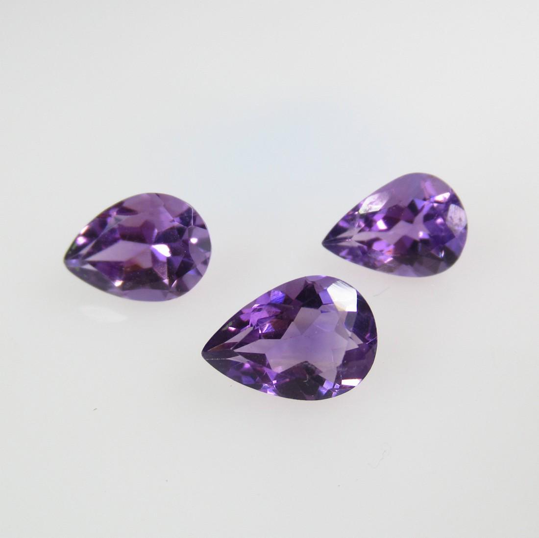 5.12 Ct Natural 3 Purple Amethyst Pear Set (1 of 2)