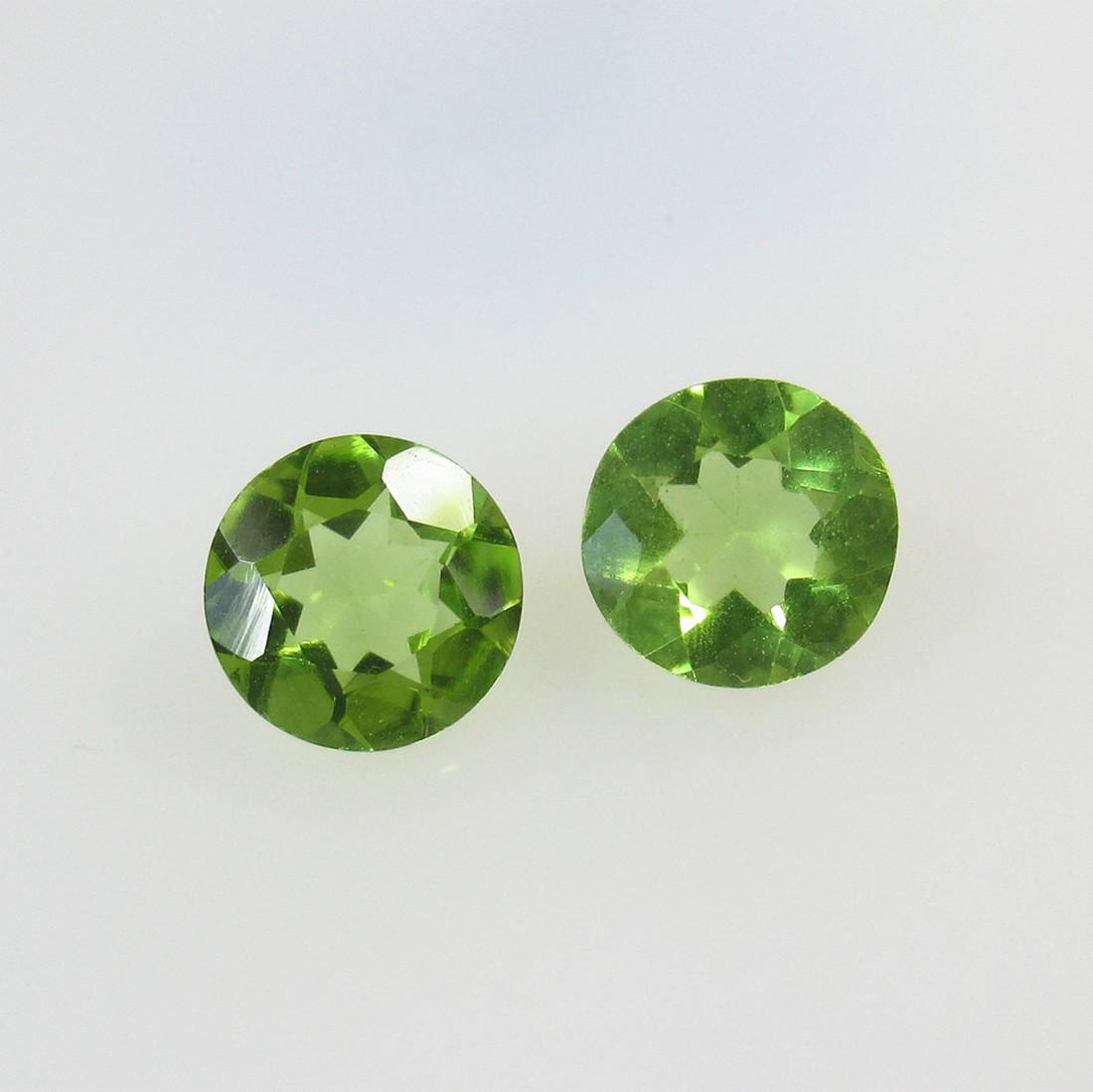 2.51 Ct Natural Pakistan Peridot Round Pair (1 of 2)
