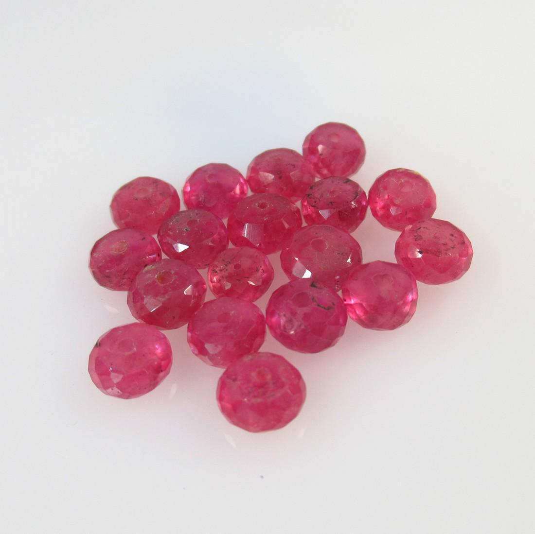 20.77 Ctw Natural 21 Mozambique Red Ruby Round Beads (1 of 2)