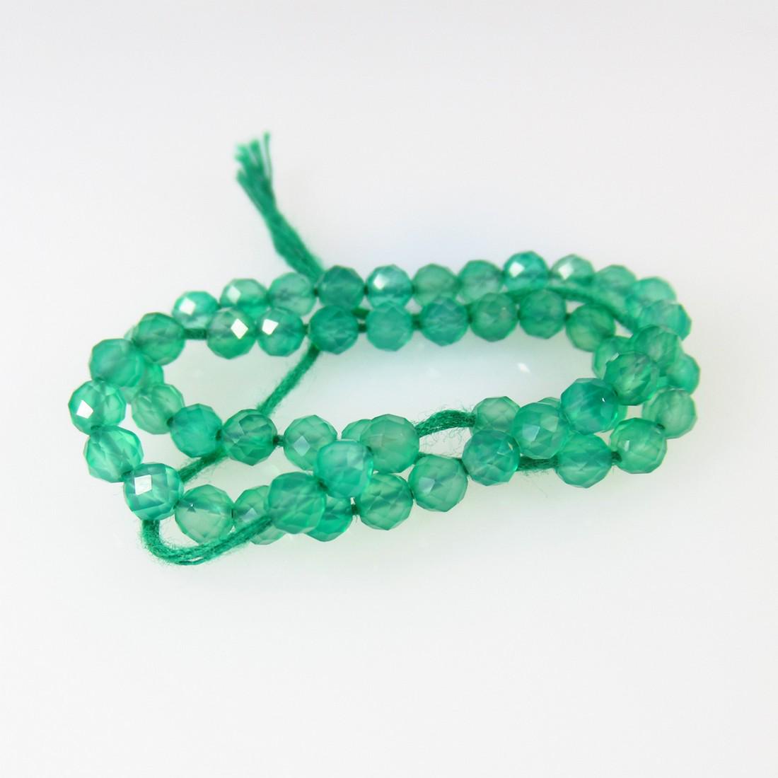 10.62 Ctw Natural 53 Drilled Green Onyx Round Cut Beads (1 of 2)