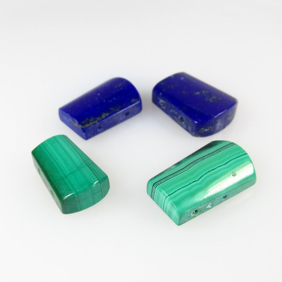 38.81 Ctw Natural 4 Malachite&Lapis Fancy Set (1 of 2)
