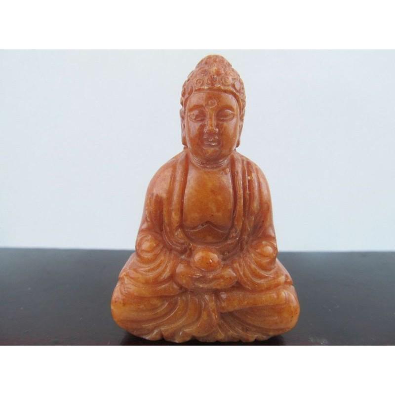 Chinese ancient Orange Jade Buddha Statue Figure: DESCRIPTION: The Buddha was a philosopher, mendicant, meditator, spiritual teacher, and religious leader who lived in Ancient India. He is revered as the founder of the world religion of Buddhism. He 