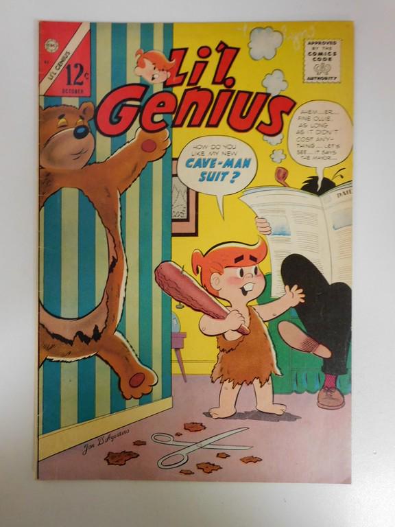 Li'l Genius #53: No Reserve! Li'l Genius #53: FN- Shipping: Individual Comics: Flat-rate of $9.99 (1-8 comics) or $19.99 (9+ comics) to anywhere within the contiguous U.S. International: Foreign shipping rates are det