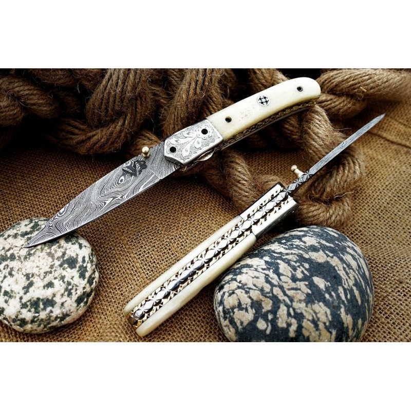 Sharp hand damascus steel knife handmade: Knife Anderson The Damascus knife is wear-resistant and effective. It can serve the owner for decades. The metal does not need sharpening and can withstand heavy loads. The product does not lose its o