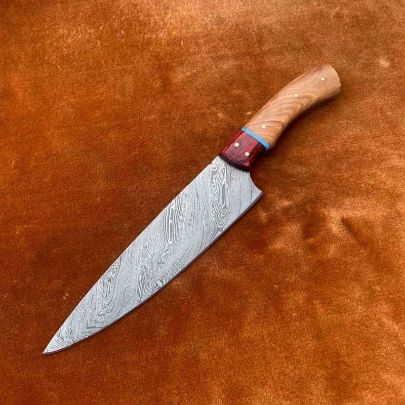Kitchen chef damascus steel knife skinner butcher (1 of 4)