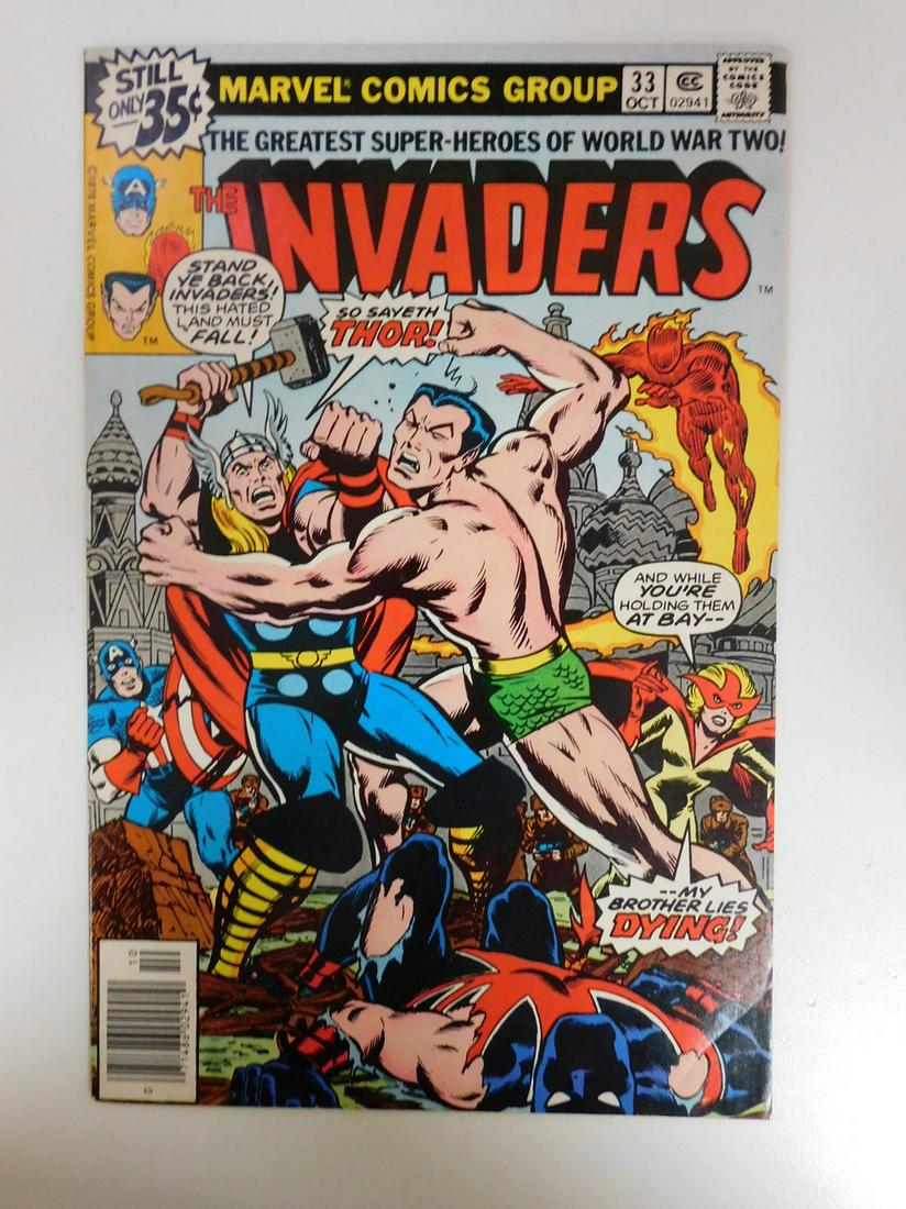 Invaders #33: No Reserve! Invaders #33: FN Shipping: Domestic: Flat-rate of $9.99 (1-8 comics) or $19.99 (9+ comics) to anywhere within the contiguous U.S. International: Foreign shipping rates are determined by de