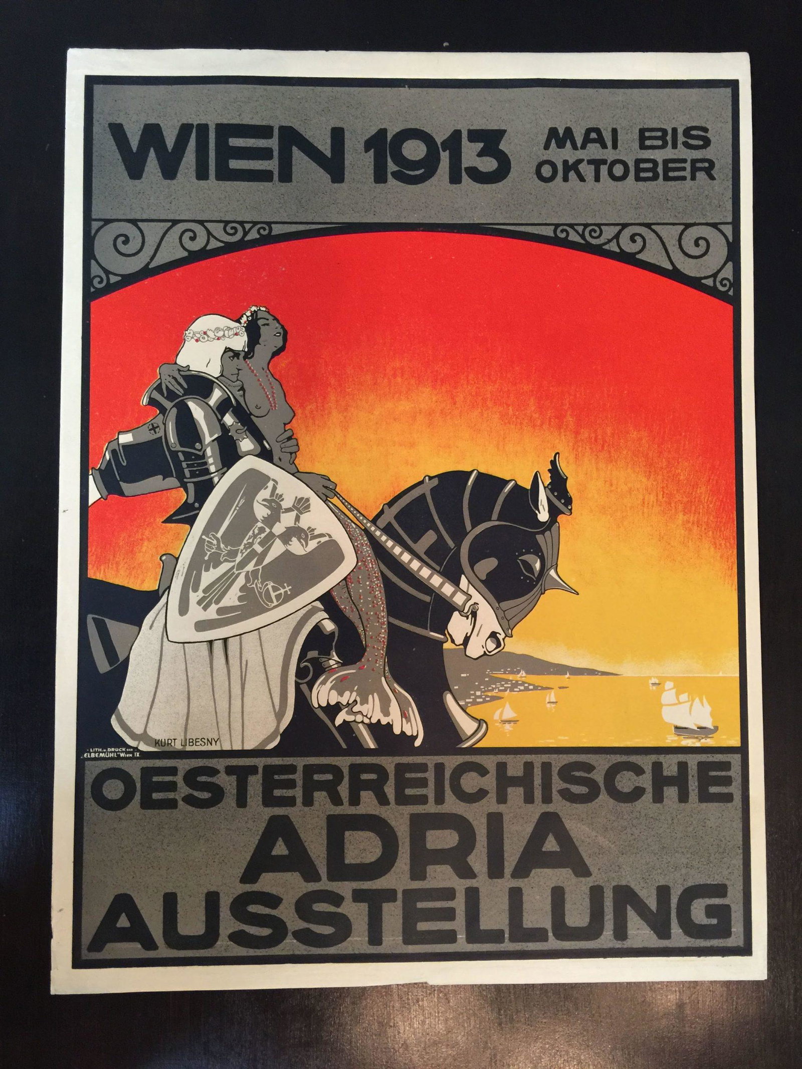Wien 1913 - Art by Kurt Libesny (1913) 18" x 24" German: Wien 1913 - Art by Kurt Libesny (1913) 18" x 24" German Reserve: $396.00 Shipping: Domestic: Flat-rate of $22.00 to anywhere within the contiguous U.S. International: Foreign shipping rates are determ