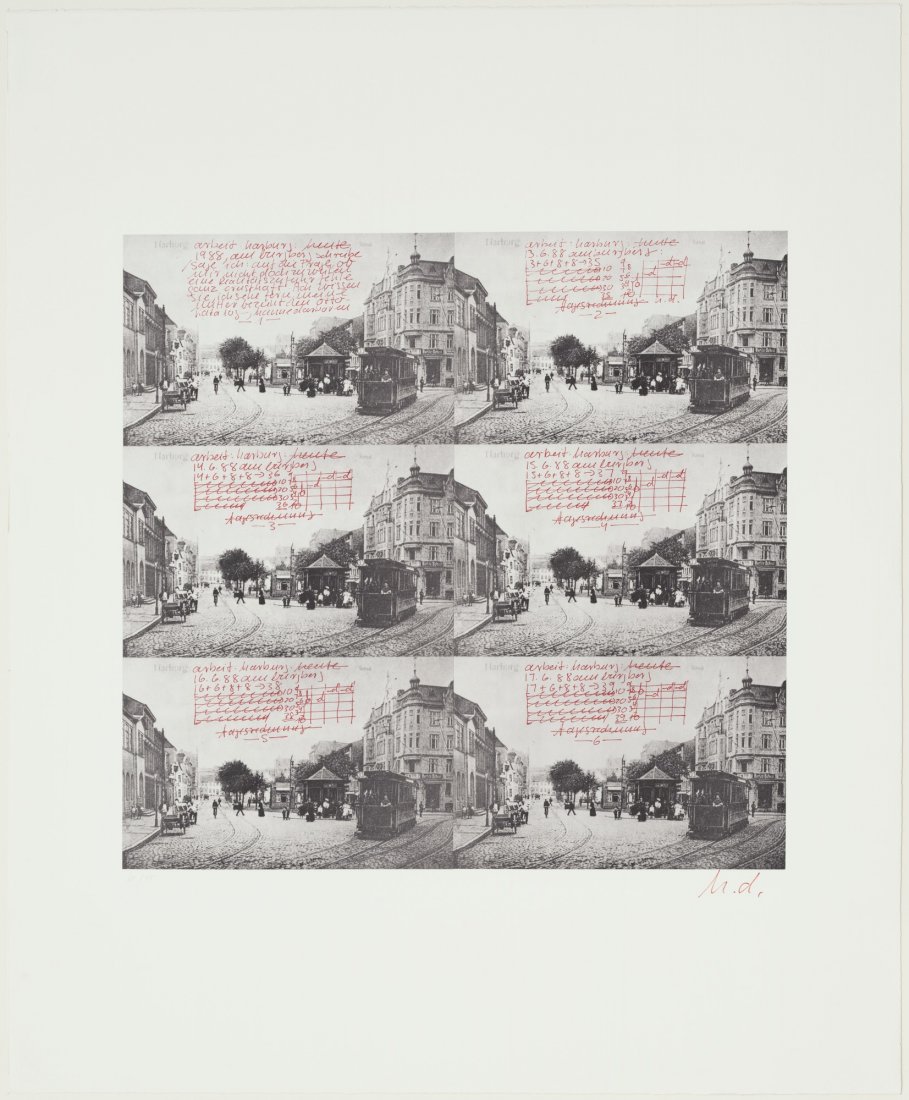Hanne Darboven: Harburg Sand 1988: Title: Hanne Darboven Artist: Harburg Sand 1988 Medium: Screenprint and collotype on rag paper Dimension: 38 1/8" x 31 5/16" sheet 22 3/8" x 23 5/16" image Additional Information: Signed edition of 75