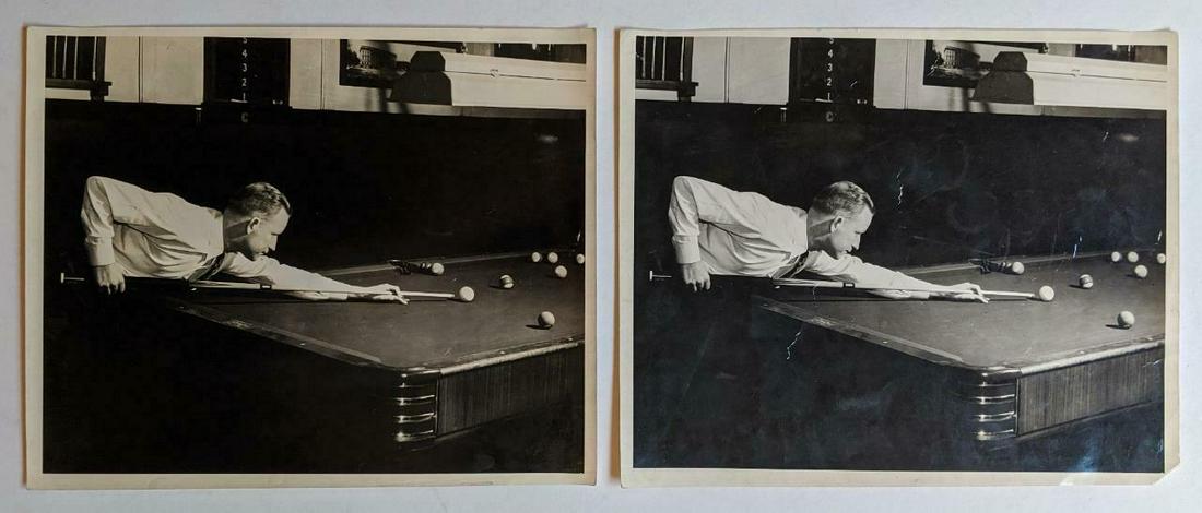 LOT of 2, VINTAGE 1943 POCKET BILLIARDS CHAMPION PLAYER (1 of 3)