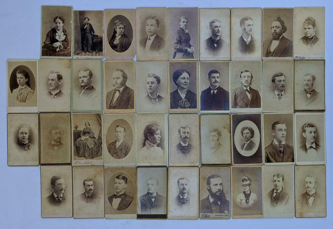 MIXED LOT of 38 CDV PHOTOS ca. 1870 s w IDENTIFICATION (1 of 2)
