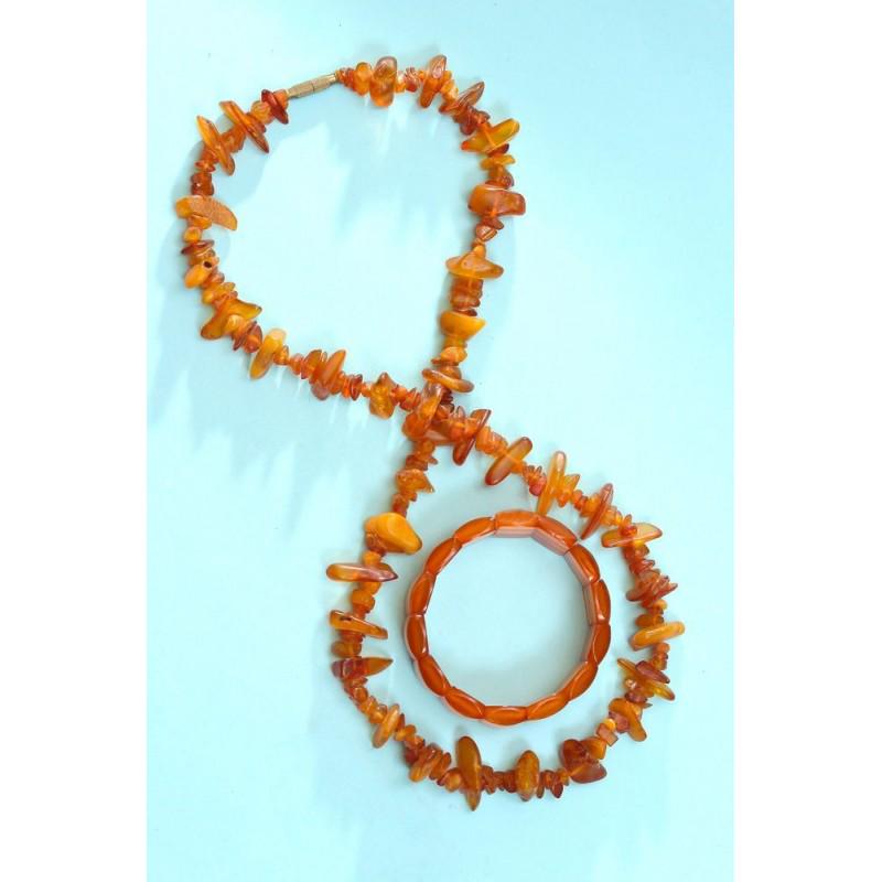 73g Vintage Baltic amber set necklace bracelet antique (1 of 20)